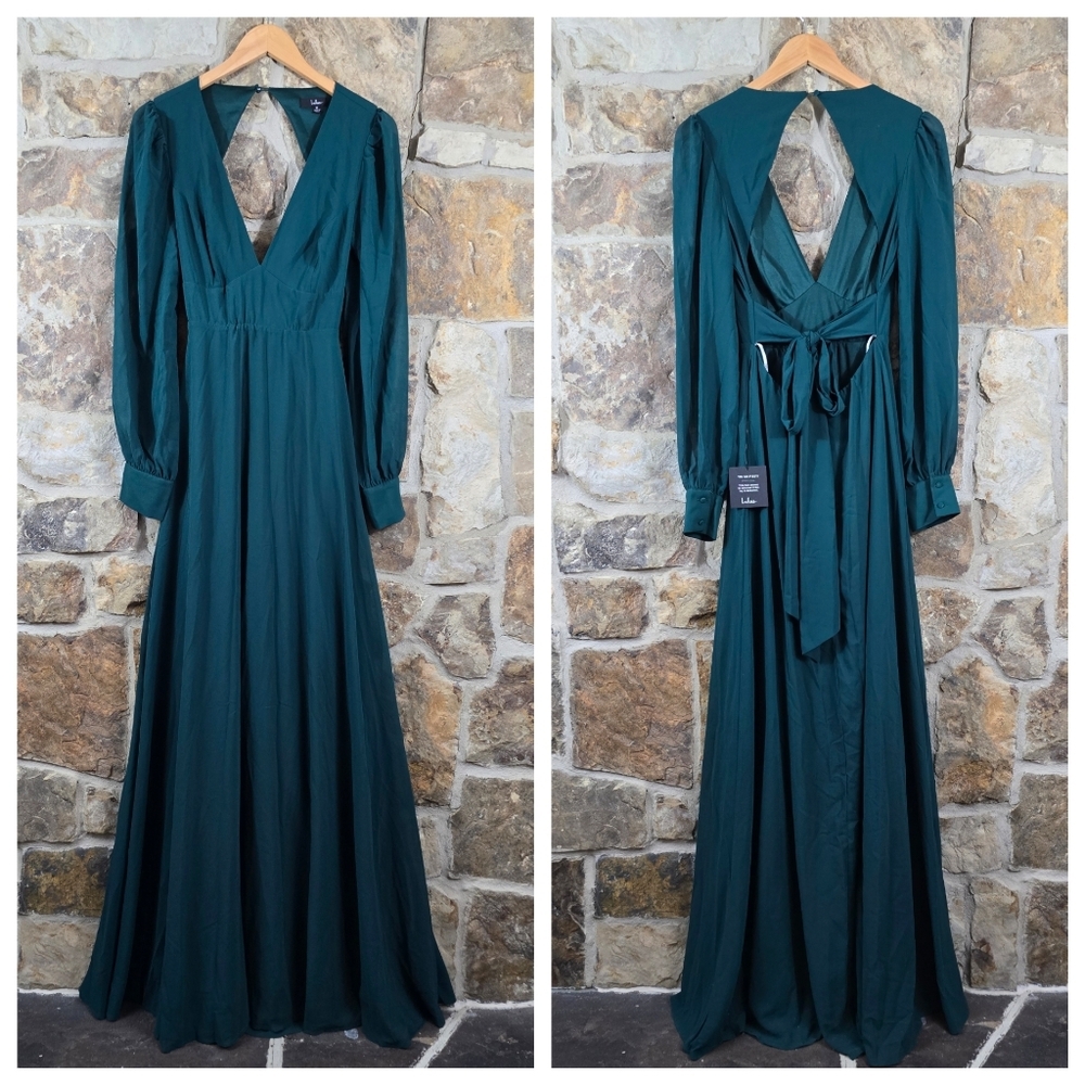 NWT Lulu's Talk About Divine Open Back Maxi Dress - Picture 2 of 9